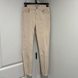 DL1961 Beige High-Rise Skinny Jeans